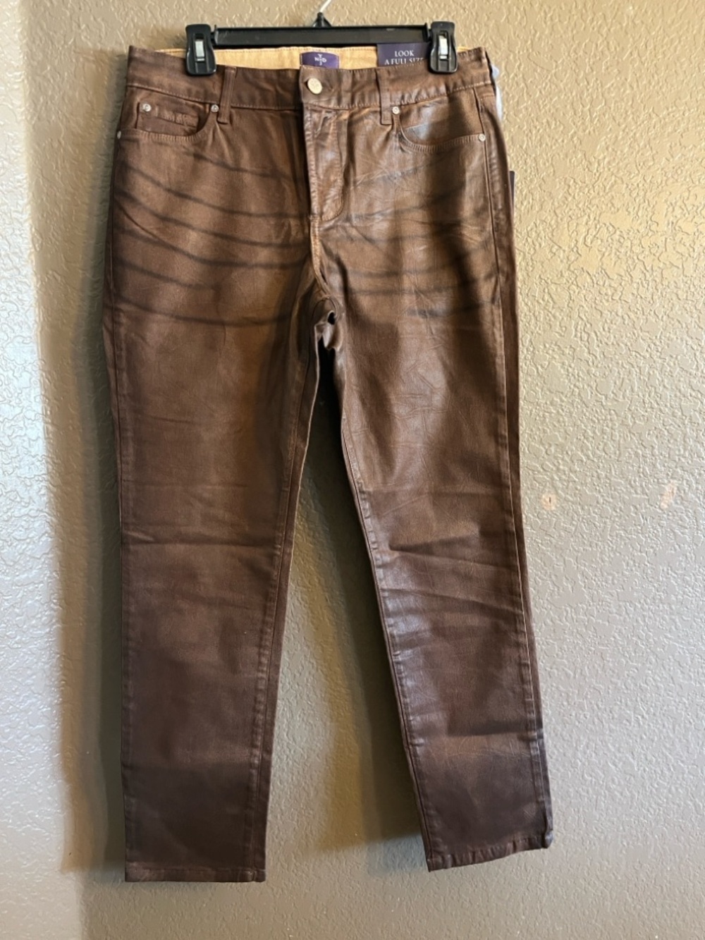 NYDJ women’s Slim Straight Jeans in Brown size 12P